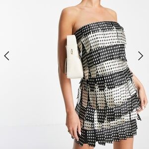 ASOS‎ DESIGN mono layered satin bandeau mini dress size US 6